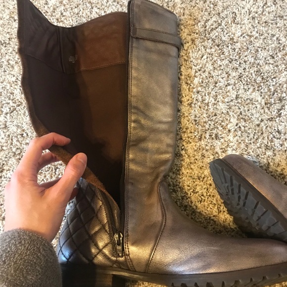 Bronze Metallic Leather Boots - Picture 6 of 7